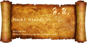 Hackl Ulpián névjegykártya